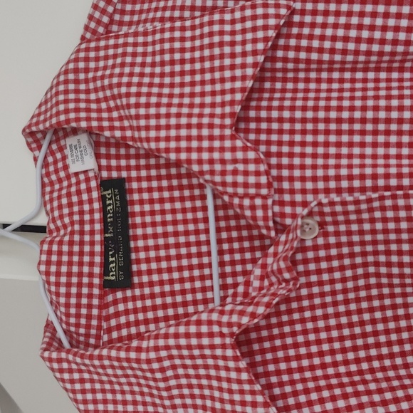 Red and white gingham button down shirt - Picture 2 of 3